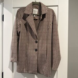 Avec Les Filles Black and Brown Houndstooth Blazer